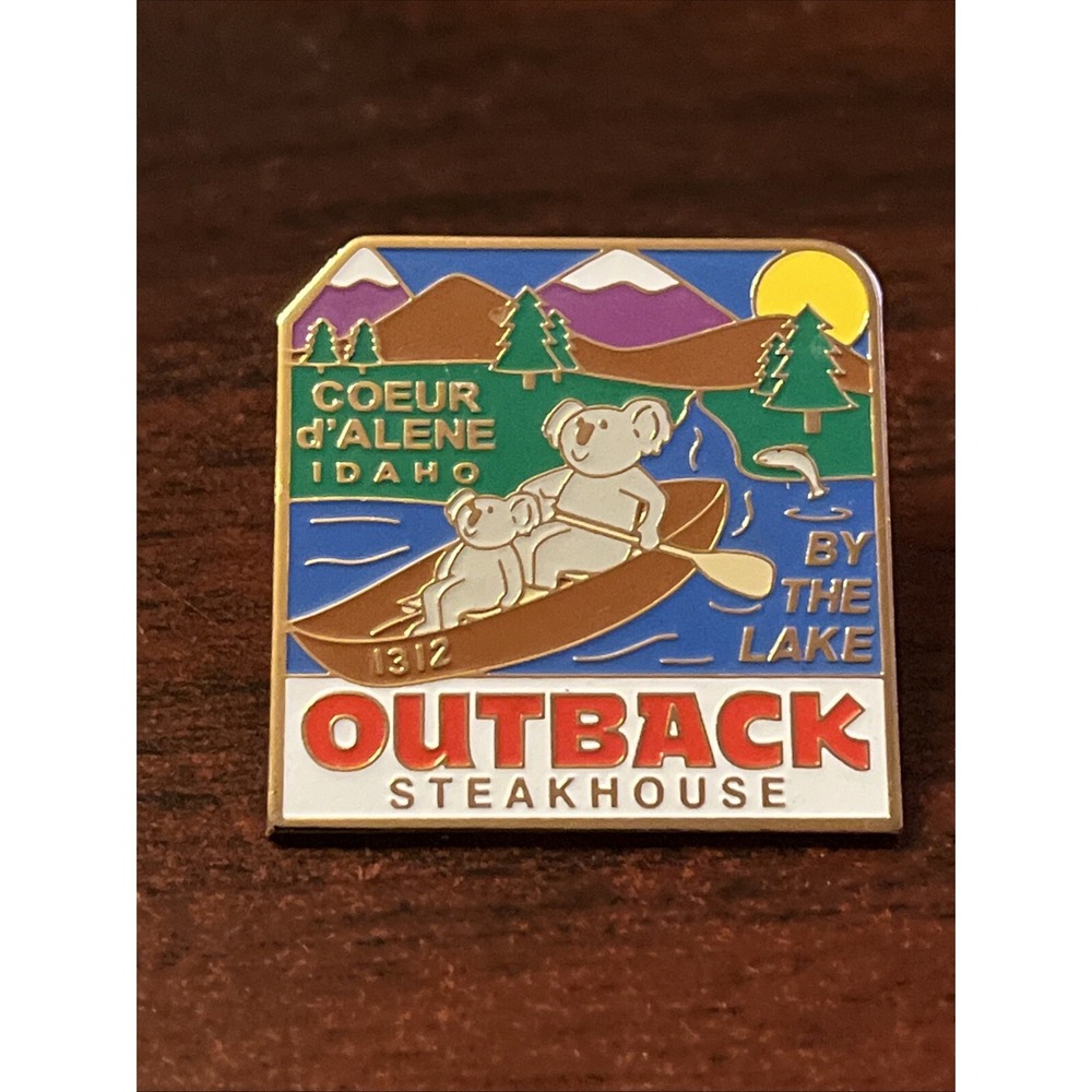 Outback Steakhouse Couer d'Alene Idaho By The Lake Koalas Lapel‎ Hat Pin